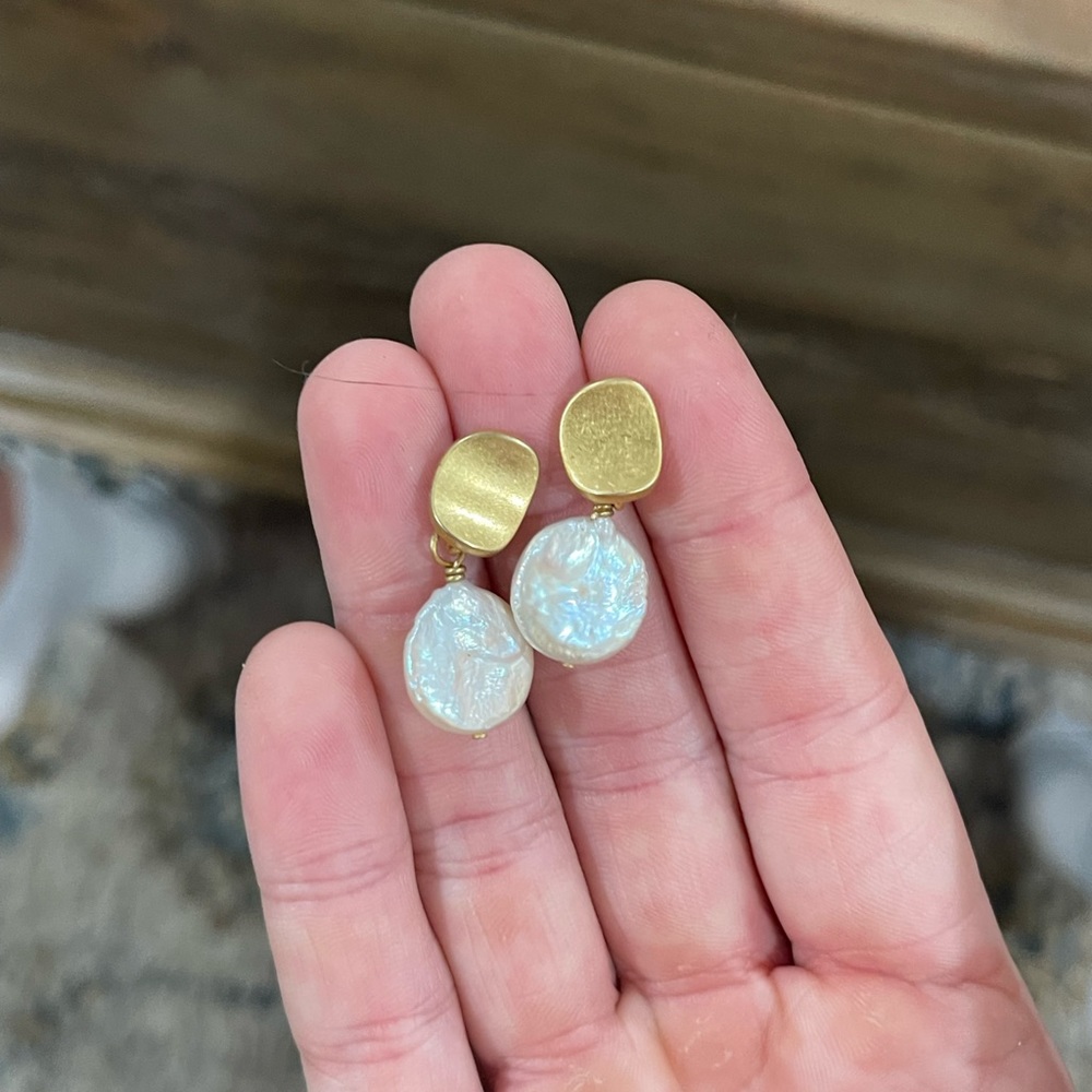 Madewell Pearl Coin Earrings